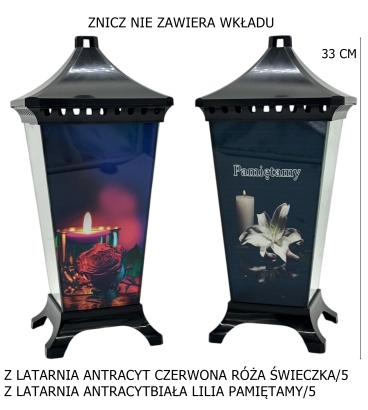 Z LATARNIA ANTRACYT BIAŁA LILIA PAMIĘTAMY