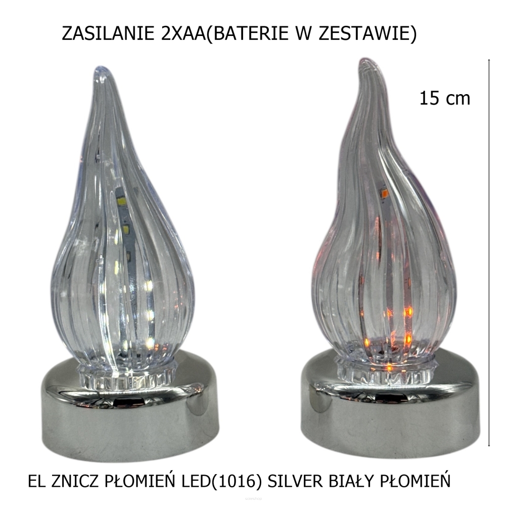 EL ZNICZ PŁOMIEŃ LED(1016) SILVER BIAŁY ZIMNY