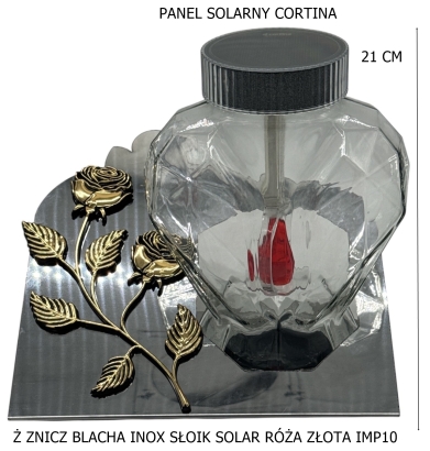 Ż ZNICZ BLACHA INOX SŁOIK SOLAR RÓŻA ZŁOTA INP10
