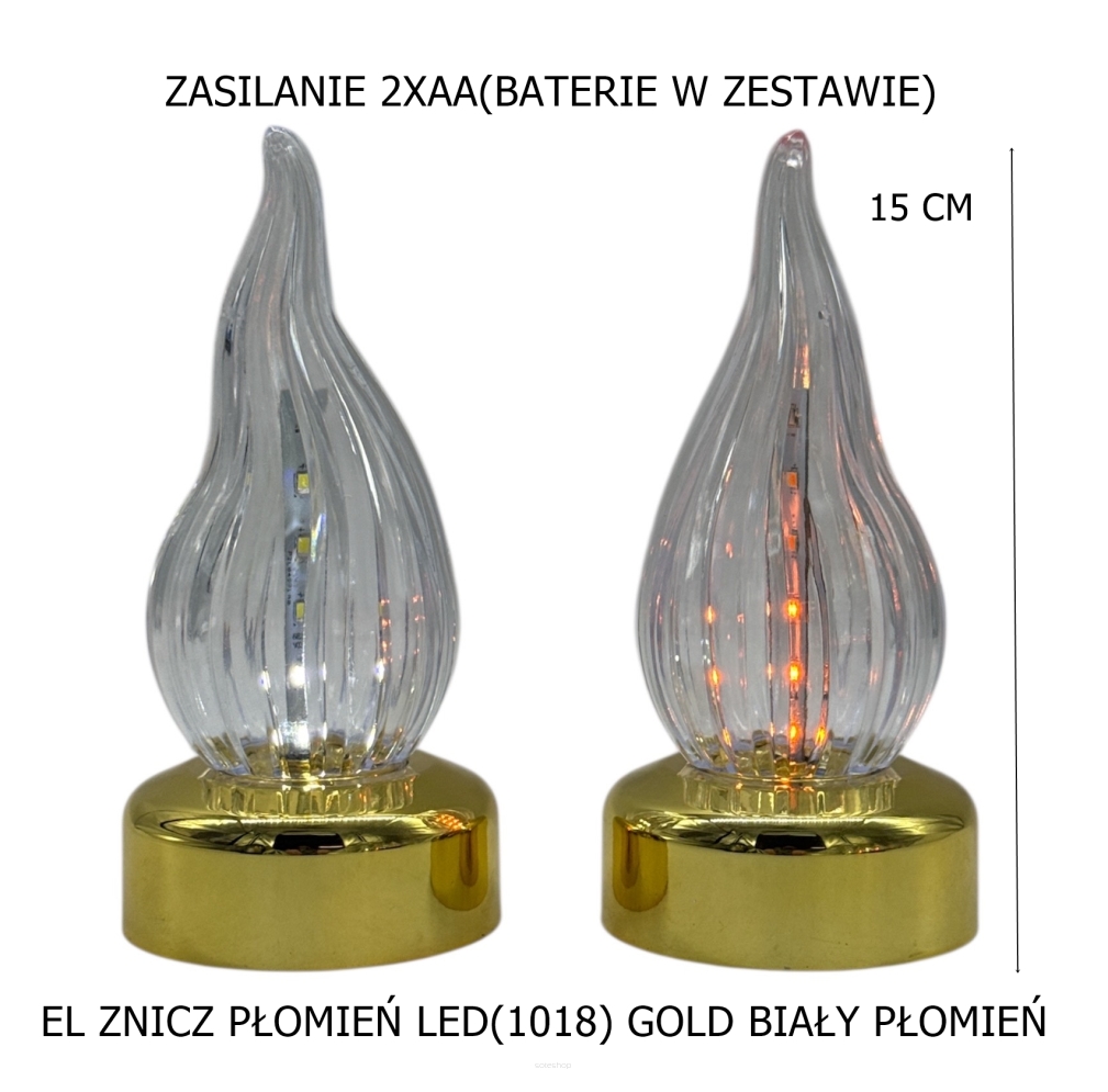 EL ZNICZ PŁOMIEŃ LED(1018) GOLD BIAŁY ZIMNY