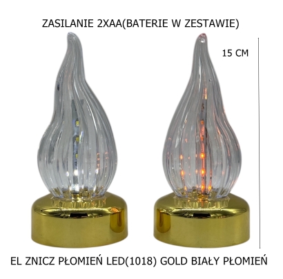 EL ZNICZ PŁOMIEŃ LED(1018) GOLD BIAŁY ZIMNY